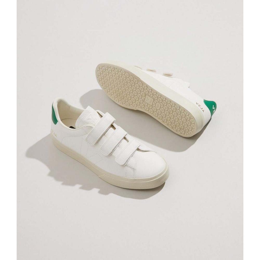 White/Green Women's Veja RECIFE CHROMEFREE Sneakers | AU 626AHK